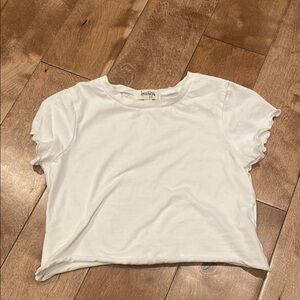 Speechless White Crop Ruffled crop T-Shirt girls size M